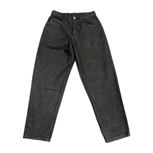Fresh Jive Jeans Mens Size 32 Black High Rise Baggy Denim Pants Skater USA VTG - Picture 1 of 16